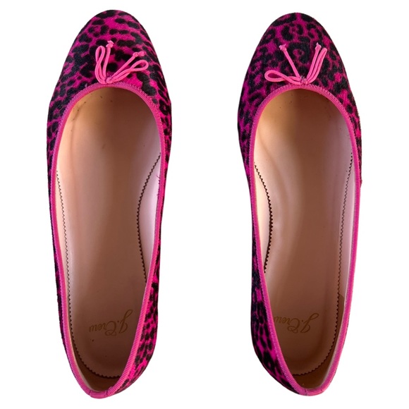JCrew pink leopard ballet flats. Size Ten. Very Good condition. Size 40 or 10. - Picture 1 of 5